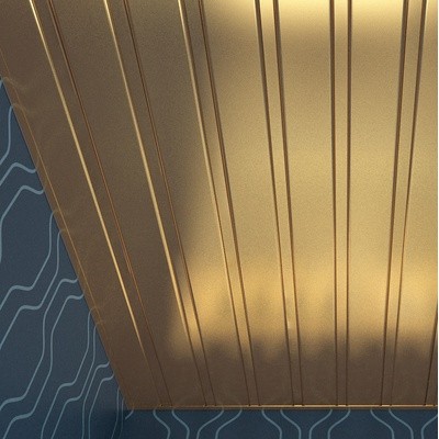 Потолок реечный Cesal S-дизайн 010В Золотистый жемчуг