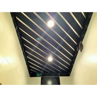 Потолок реечный Cesal S-дизайн C05 Черный жемчуг 100х4000мм