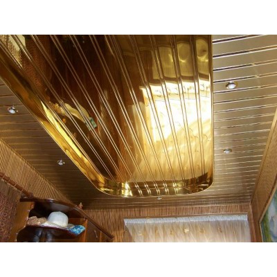 Потолок реечный Cesal S-дизайн А09 Золото люкс 150х3000мм